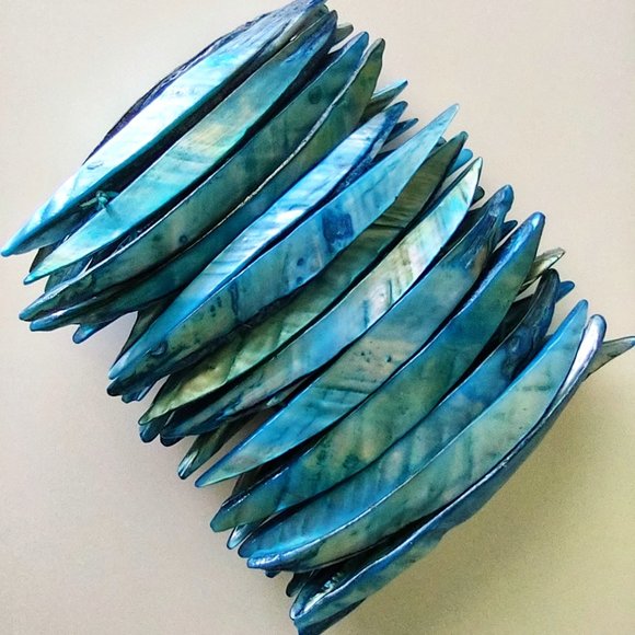 Abalone Shell Bracelet Ocean blue - Picture 4 of 4